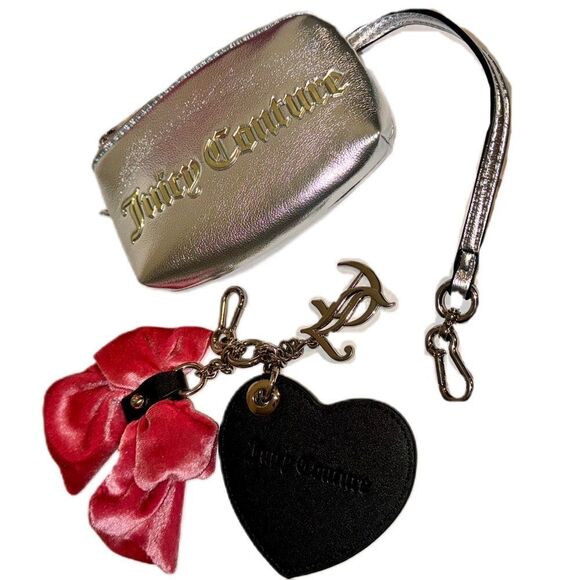 Juicy Couture Hollyhock Candy Pink Velour & Black Faux Leather Crossbody Bag - Picture 14 of 15